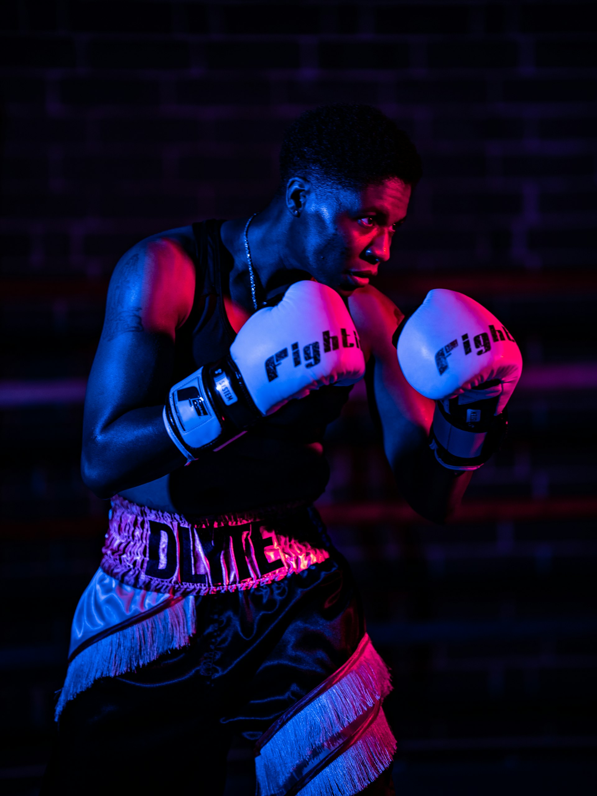 Athlete wearing Branded Fitness fight gear